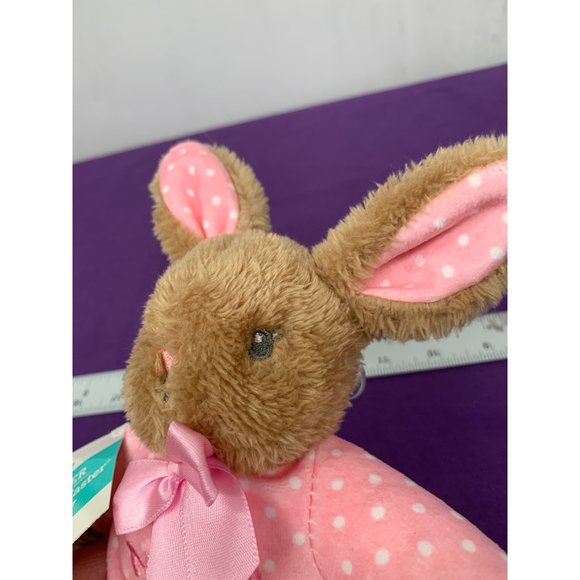 Celebrate Easter My First Easter Bunny Pink Brown 7 Inch Plush Rattle Stuffed An - Picture 9 of 10